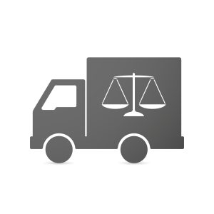 Illustration,of,an,isolated,delivery,truck,icon,with,a,justice